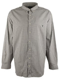 POLO RALPH LAUREN Men's Big & Tall Long Sleeve Sanded Twill Shirt 4XB Black/White