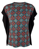 Michael Kors Women's Nui Tile Matte Jersey Rib Trim Top-TB-Small