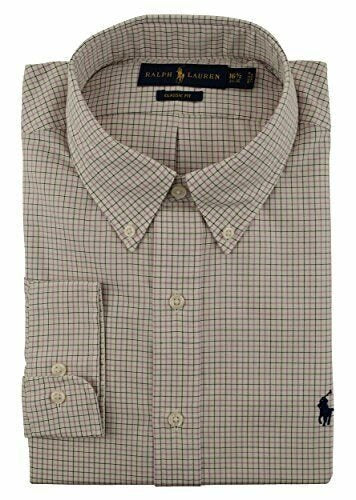 Ralph Lauren Men's Twill Tattersal Dress Shirt Lvndr 15.5 (32 33)