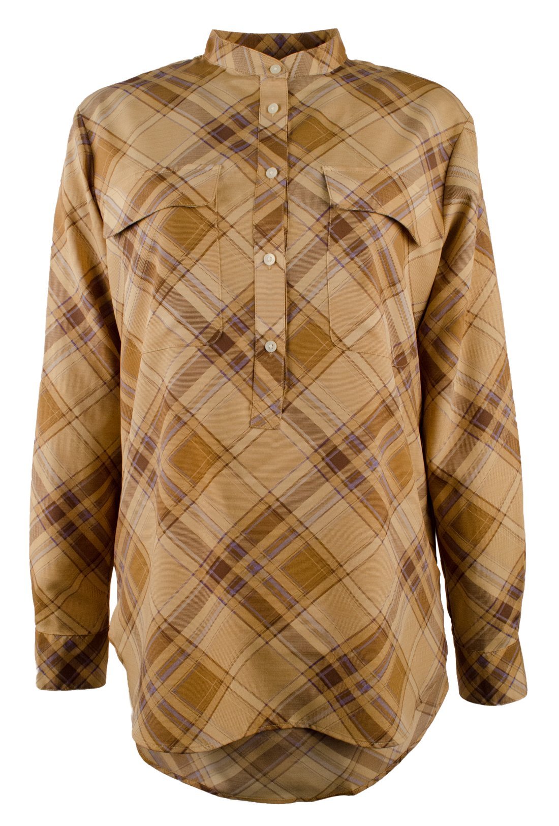 Lauren Ralph Lauren Women's Plaid Crepe Tunic Shirt-BM-XS