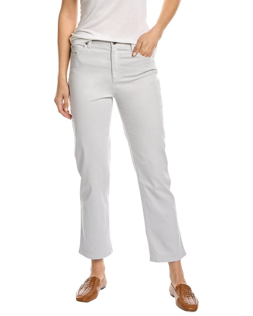 Eileen Fisher Womens Pearl High Waist Straight Ankle Jean, 2, Grey