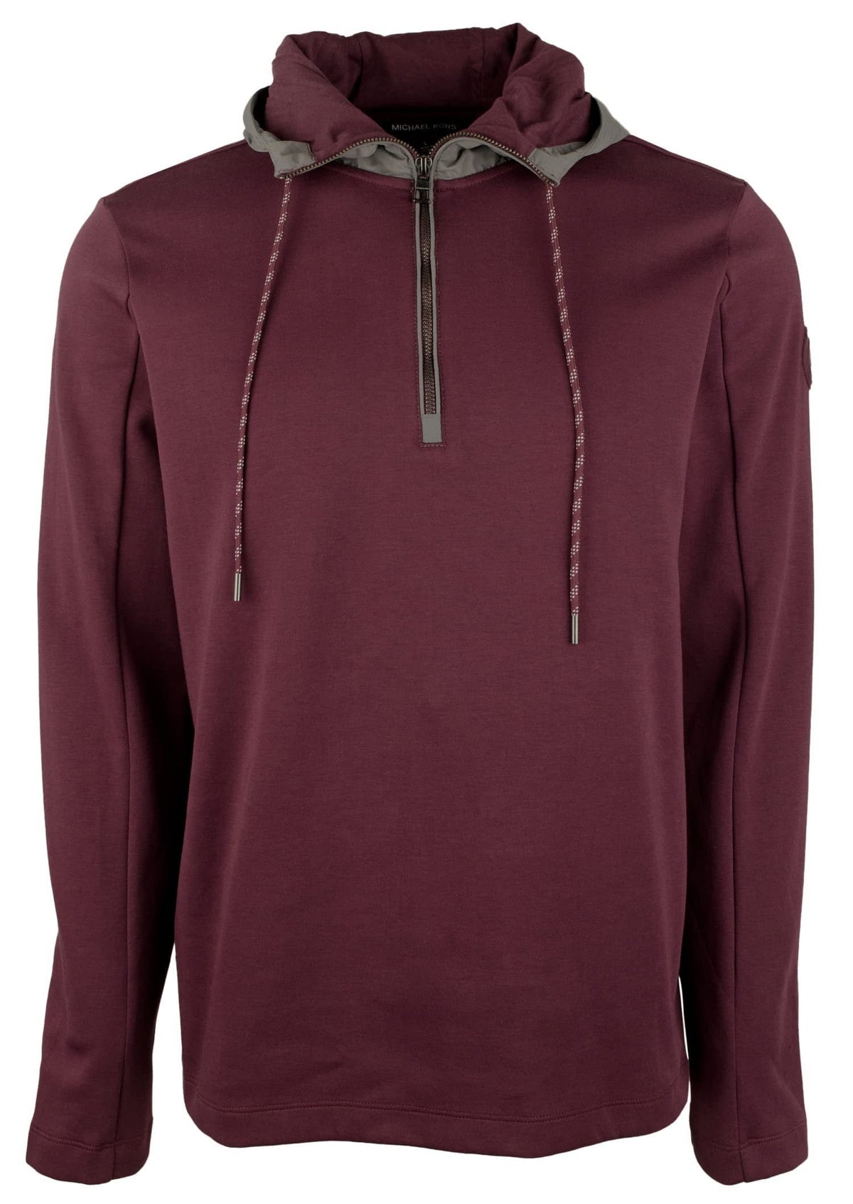 Michael Kors Men's Hooded Quarter Zip Pullover Sweatshirt - Small, Harvest Orange