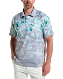 Tommy Bahama Men's Sailing Lotus Short Sleeve Polo Shirt Medium Silvery Blue