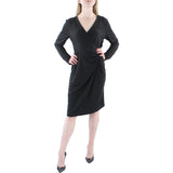 Lauren Ralph Lauren Women's Stretch Jersey Long Sleeve Surplice Dress 4