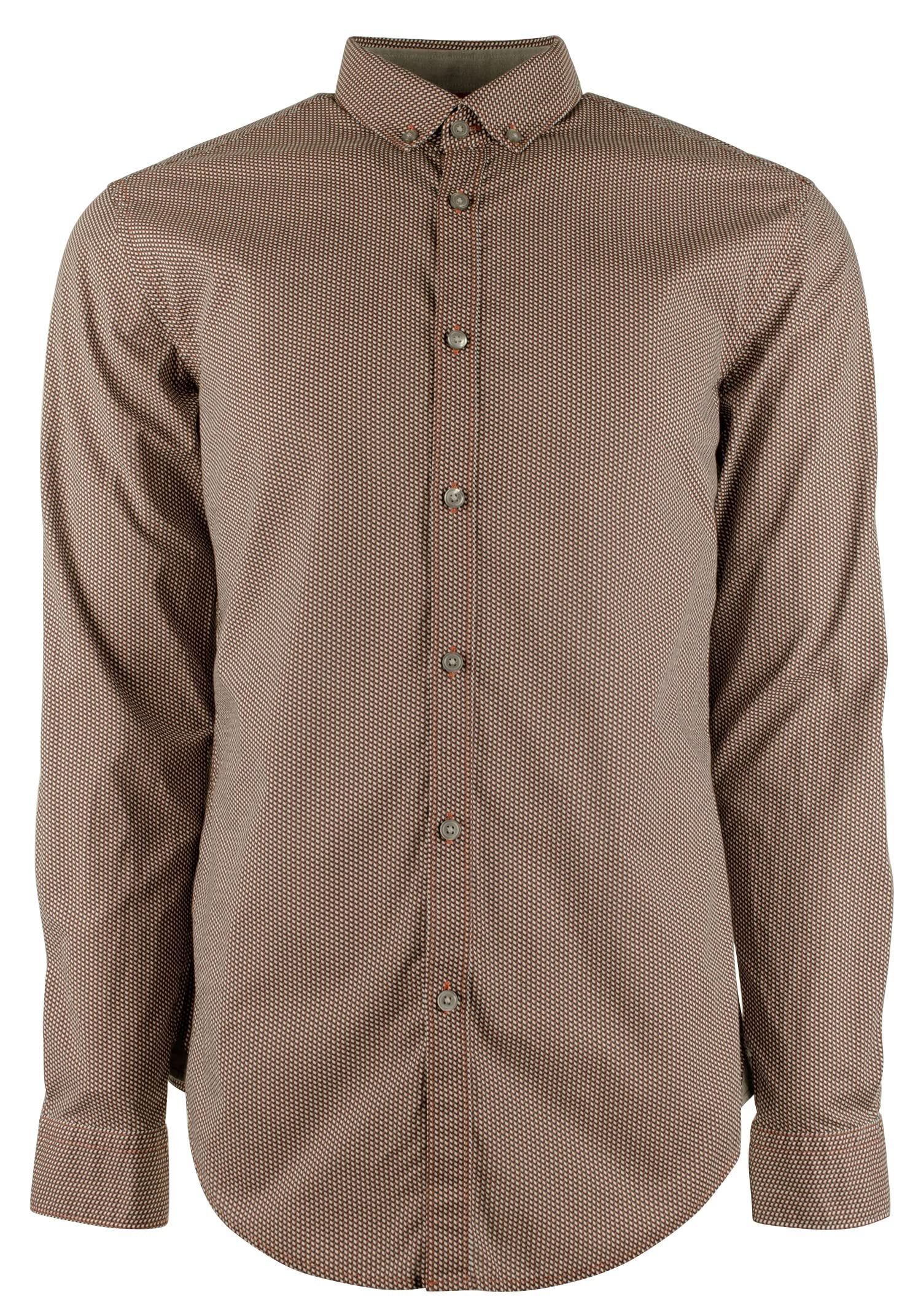 Hugo Boss Men's Rikard Slim Fit Long Sleeve Shirt 2XL Open Orange