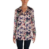 LAUREN RALPH LAUREN Womens Floral Print Relaxed Button-Down Top Pink L