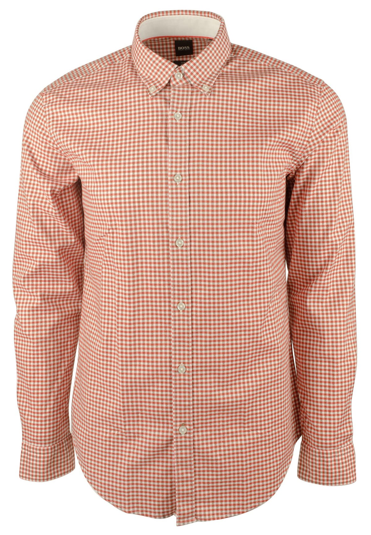 Hugo Boss Men's Rod Slim Fit Stretch Long Sleeves Shirt-DB-Large Dark Brown