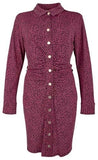 Michael Kors Women's Point Collar Button Front Long Sleeve Dress Large