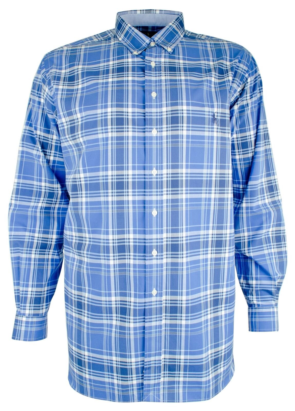 Polo Ralph Lauren Men's Big and Tall Plaid Oxford Long Sleeve Shirt N XLT