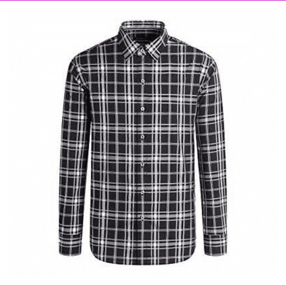 Bugatchi Men's Long Sleeve Point Collar Classic Woven, Caviar, Size XXL