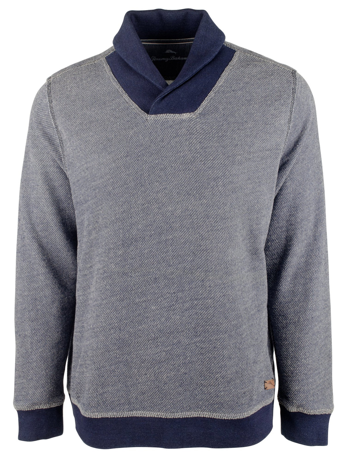 Tommy Bahama - Suéter de cuello chal de manga larga Agave Azul para hombre, color índigo mediano