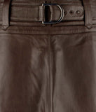Lauren Ralph Lauren Women's Belted Lambskin Leather Midi Skirt
