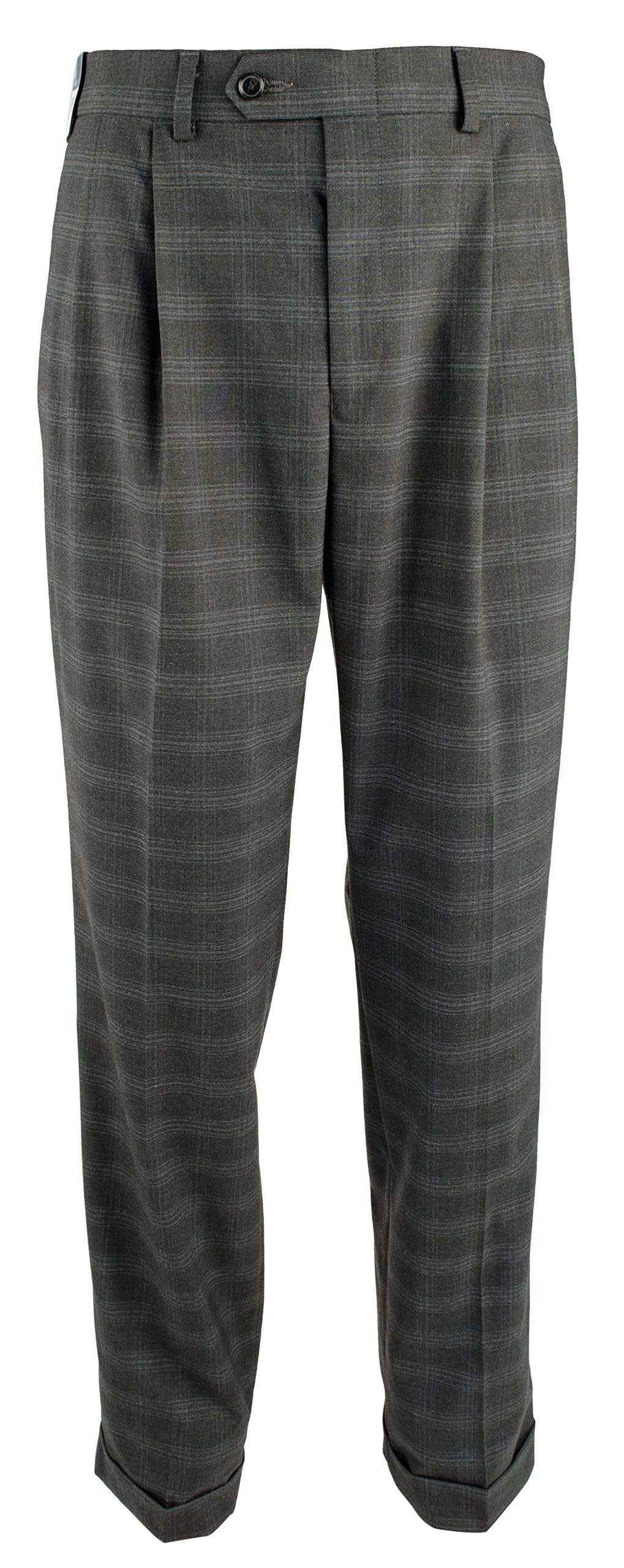 Ralph The Comfort Flex Pleated Dress Pants-DG-32Wx32L Dark Grey