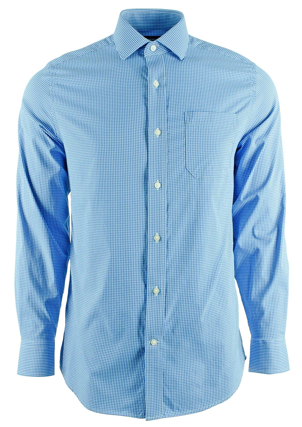 Men's Pitons Plaid BRR IC Long Sleeve Shirt-CB-S Cobalt Blue