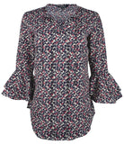 Lauren Ralph Lauren Women's Petite Three Quarter Sleeve Blouse Top