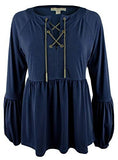 Michael Michael Kors Womens Plus Chain Lace-Up Blouse