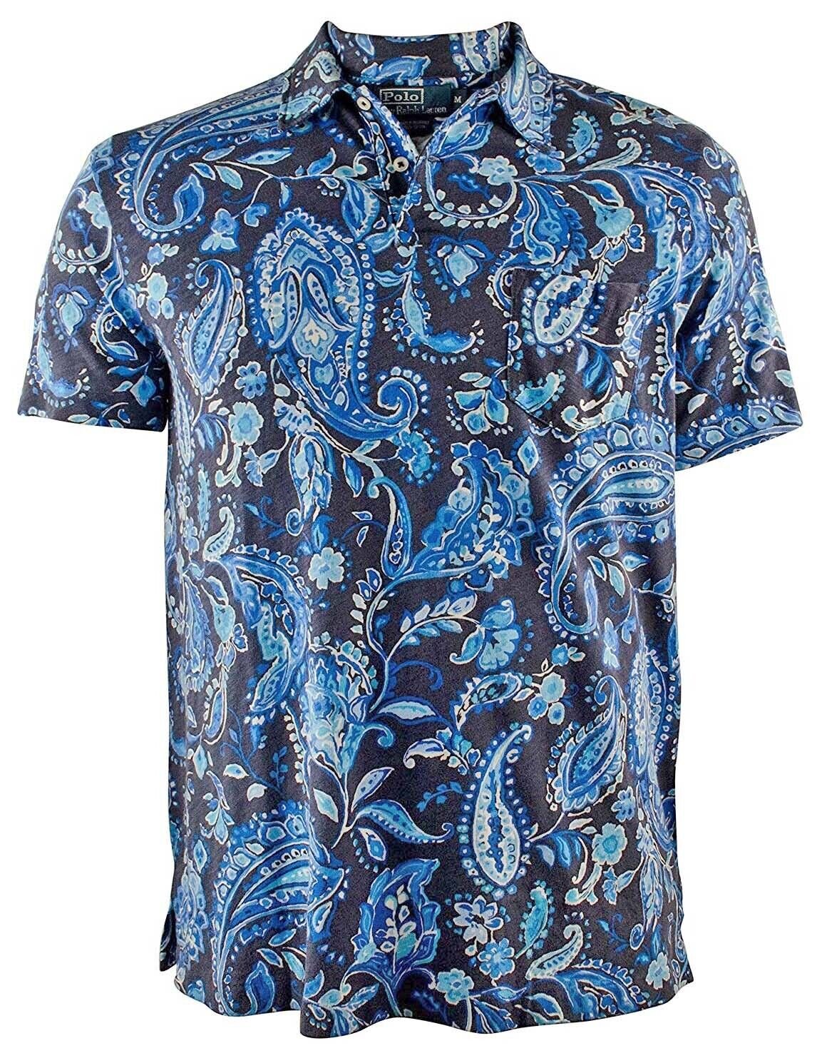 Polo Ralph Lauren Men's Short Sleeve Paisley Jersey Polo Shirt X Large