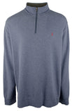 Men Long Sleeve Lux Jersey 1/2 Zip Derby Blue Heather 2XL'