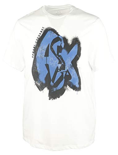 Aï½œX ARMANI EXCHANGE Men's AX Graffiti Graphic T-Shirt-W-XL White