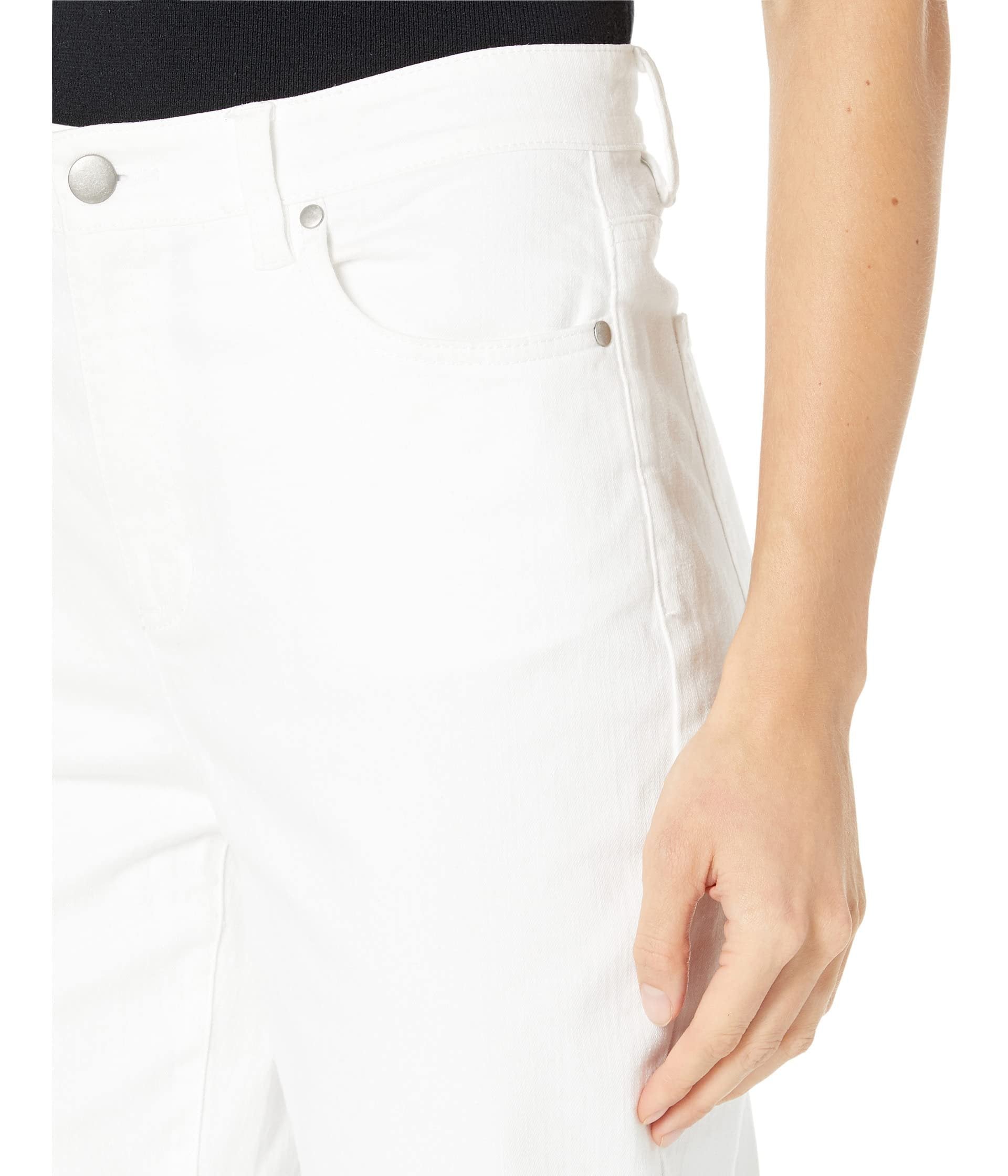 Eileen Fisher High-Waisted Straight Ankle Jeans in Garment Dyed Organic Cotton Stretch Denim
