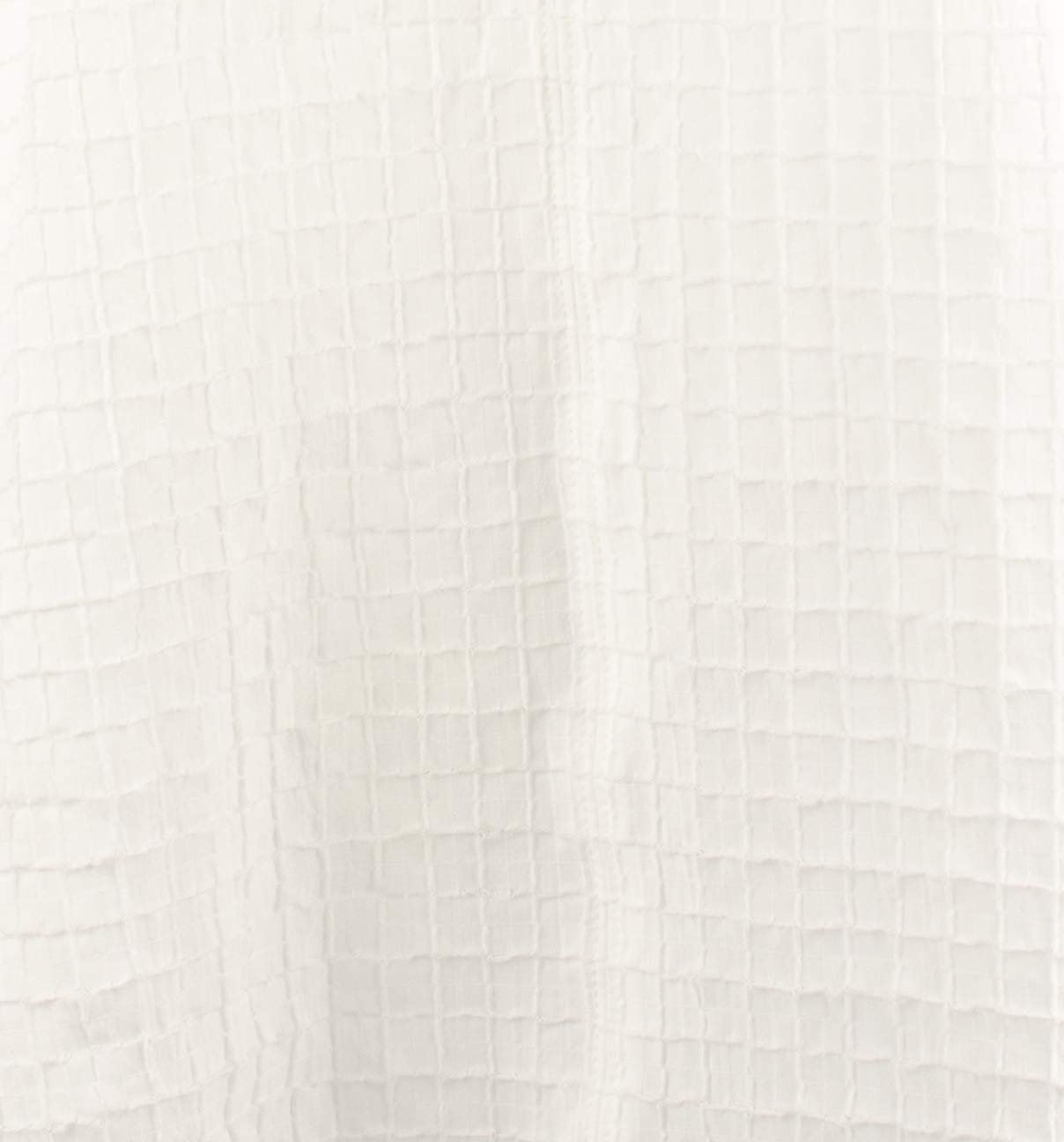 Eileen Fisher Organic Cotton Voile Box Stand Collar Slit Neck Top White MD