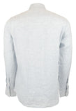 Michael Kors Men's Slim Fit Linen Long Sleeve Shirts Cbry Medium Chambray