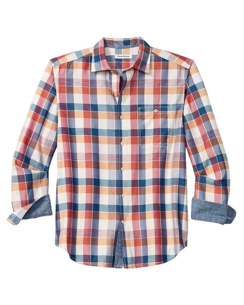 Camisa de manga larga a cuadros Mendocino de Tommy Bahama para hombre, talla grande y alta, talla 4XB
