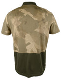 Armani Exchange Men's Colorblock Camo Printed Zip Short Sleeve Polo Shirt