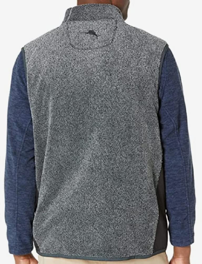 Tommy Bahama Men's Cascade Cozy Full Zip Vest Coal Large