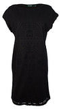 Lauren Ralph Lauren Petite Vasendra Embroidered Tulle Dress-BLACK-Petite Small
