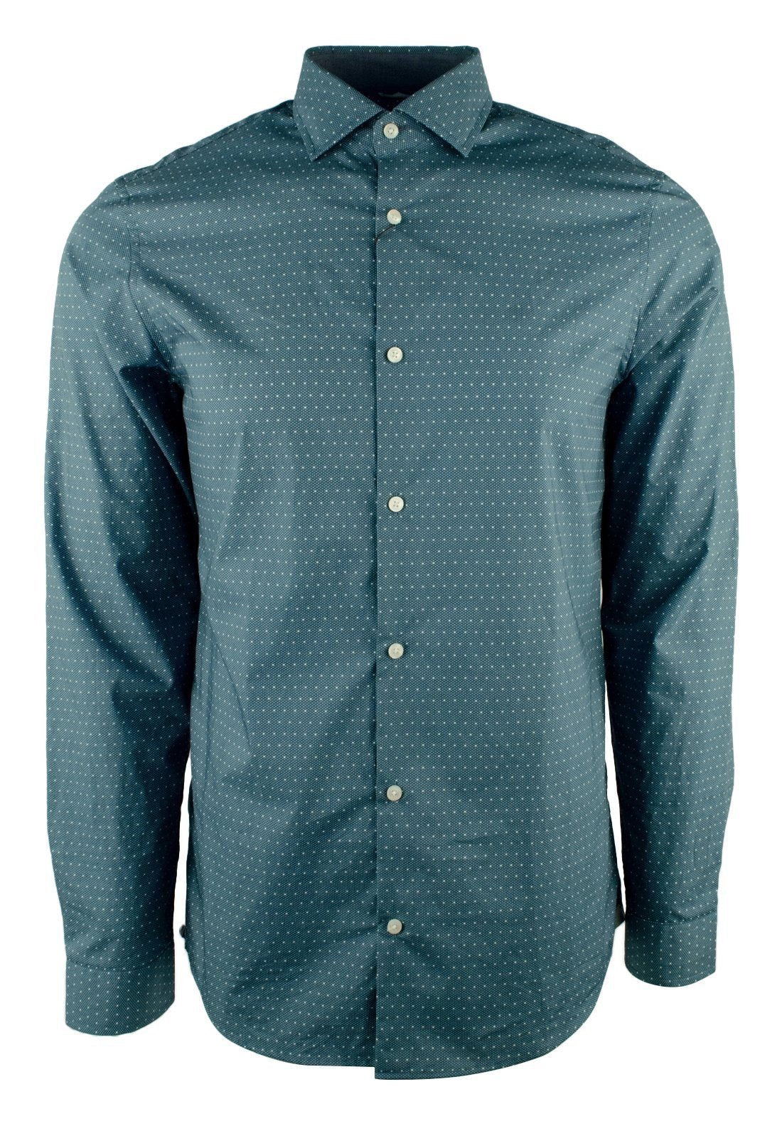 Michael Kors Men's Long Sleeve Dot Print Slim Fit Shirt K XL