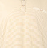 Tommy Bahama Men's Schooner Stripe Short Sleeve Henley T-Shirt Bleached Sand Medium