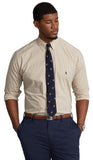 Polo Ralph Lauren Mens Big & Tall Solid Poplin Sport Shirt (3XB, CheckrdKhaki)