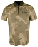 Armani Exchange Men's Colorblock Camo Printed Zip Short Sleeve Polo Shirt
