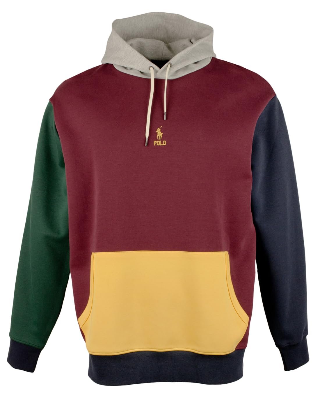 POLO RALPH LAUREN Men's Big & Tall Color-Blocked Double-Knit Hoodie 2XB Multicolor