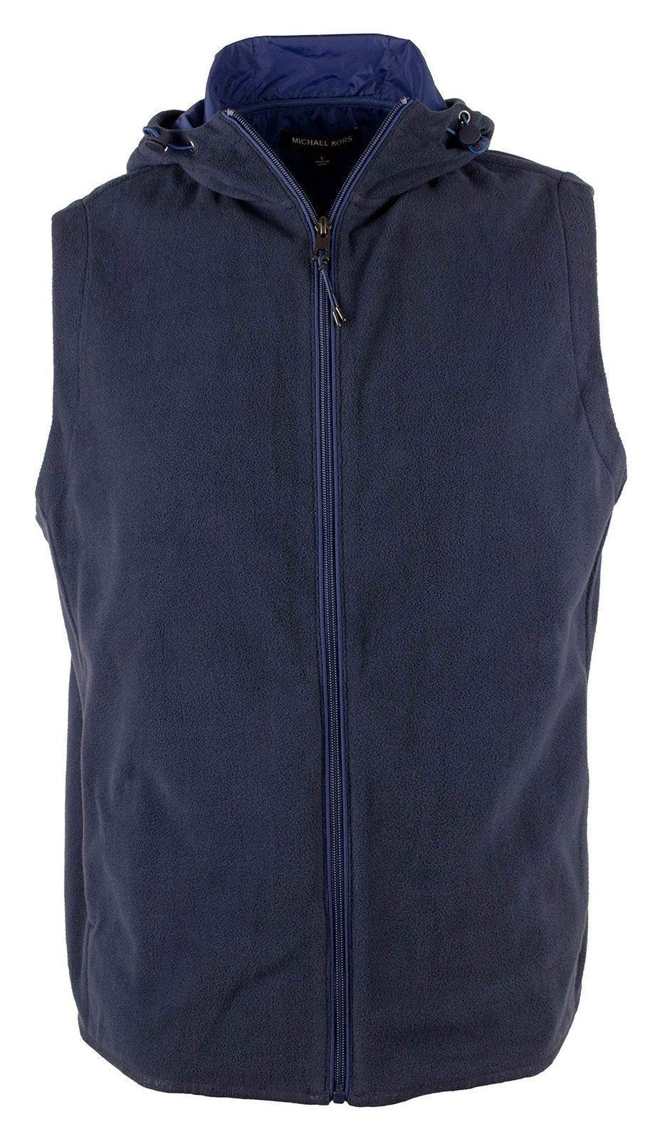 Michael Kors Men's Fleece Hooded Vest Midnight Blue