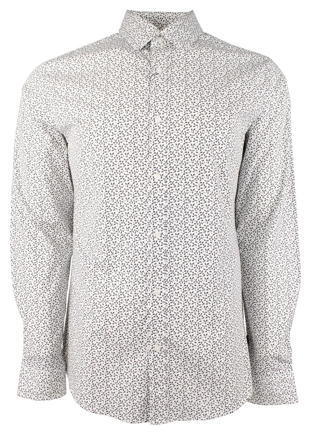 Michael Kors Men's Cotton Blend Slim Fit Long Sleeve Shirt
