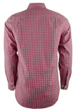 Men's Checkered Oxford Button Down Shirt-S-S Sangria