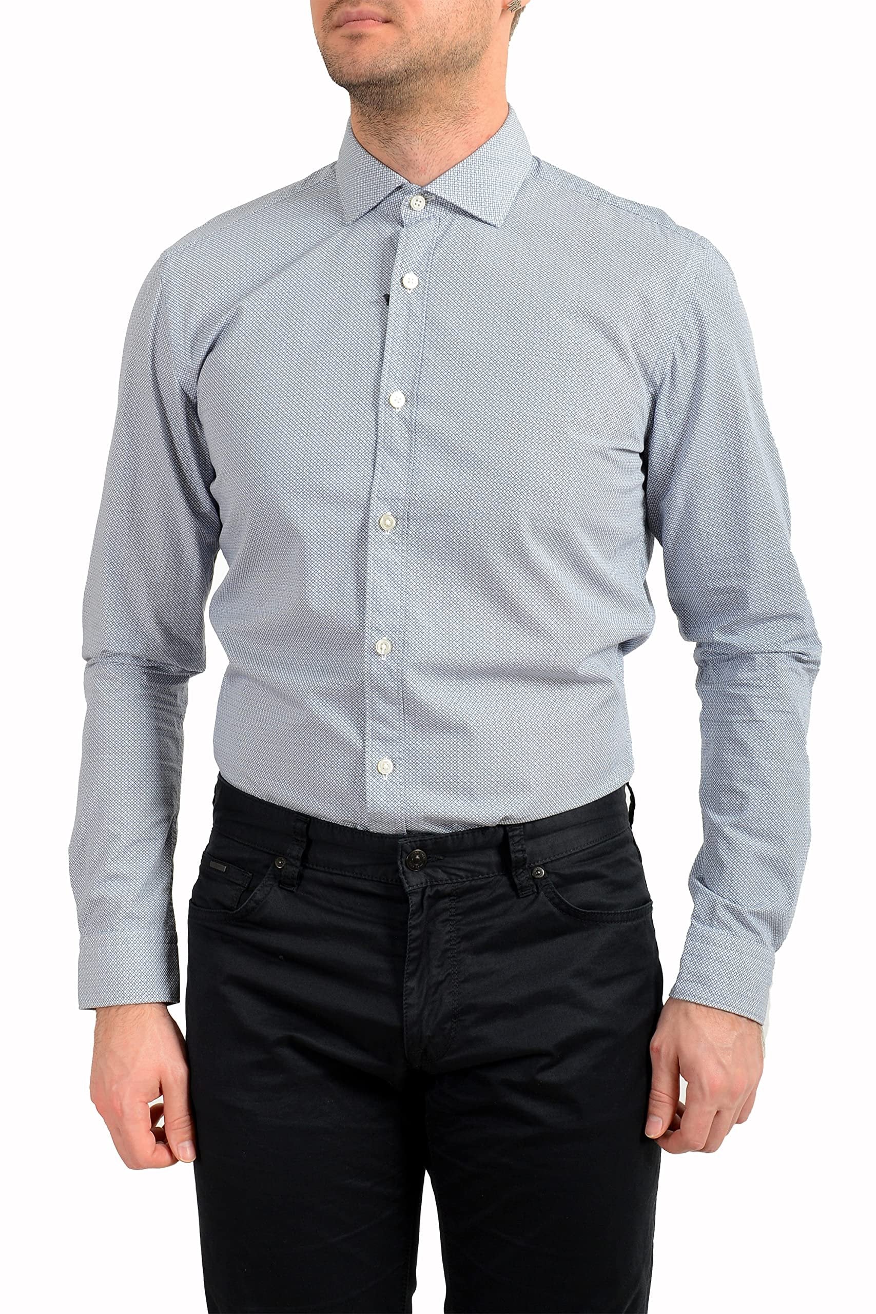Hugo Boss Men's Ridley Slim Fit Long Sleeve Button Down Shirt XL Pastel Blue