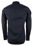 Michael Kors Men's Print Allover Stretch Slim Fit Long Sleeve Shirt Mdnt Small Midnight