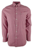 Men's Checkered Oxford Button Down Shirt-S-S Sangria