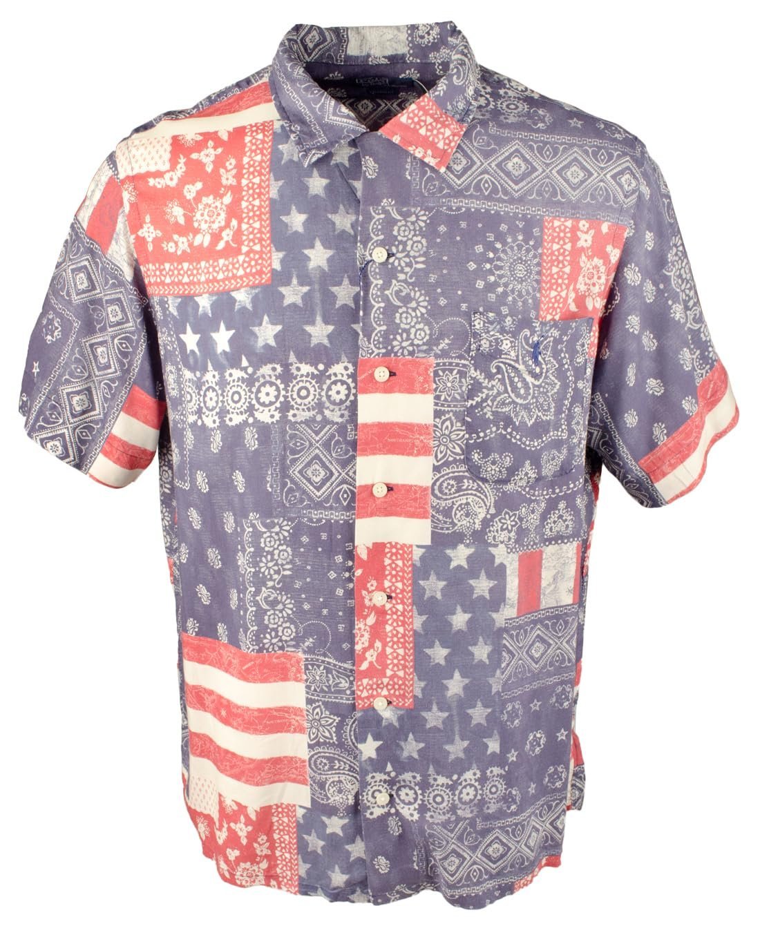 Polo Ralph Lauren Men's  Flag Patriotic Print Camp Classic Fit Shirt