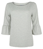 Southern Tide Women's Tide Ruffle Sleeve Stripe Knit Top HG XSmall
