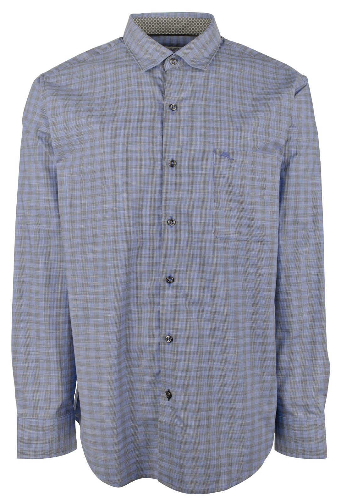 Tommy Bahama Erkek Newport Cimarron Kareli Uzun Kollu Düğmeli Gömlek XL
