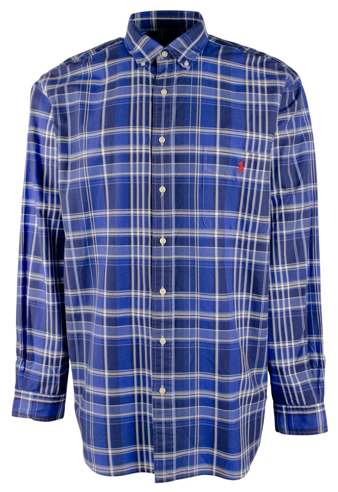 POLO RALPH LAUREN Men's Big & Tall Long Sleeve Plaid Oxford Shirt 3XB Multi