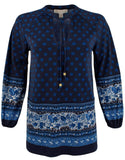 Michael Kors Women's Printed Peplum Top DN XS