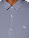 Men's Slim Fit Long Sleeves Shirt-BLU-Small