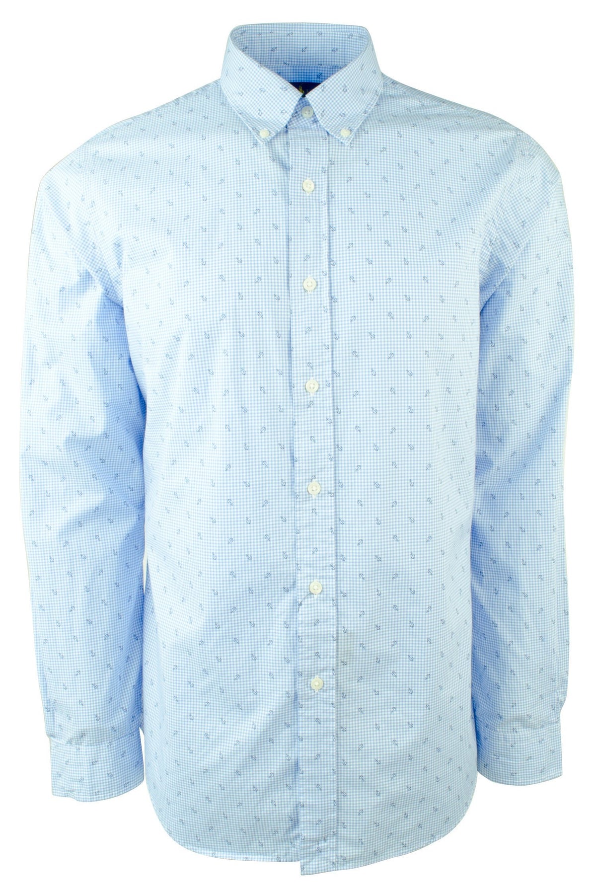 Polo Ralph Lauren Men's Mini Anchor Print Poplin Long Sleeve Shirt