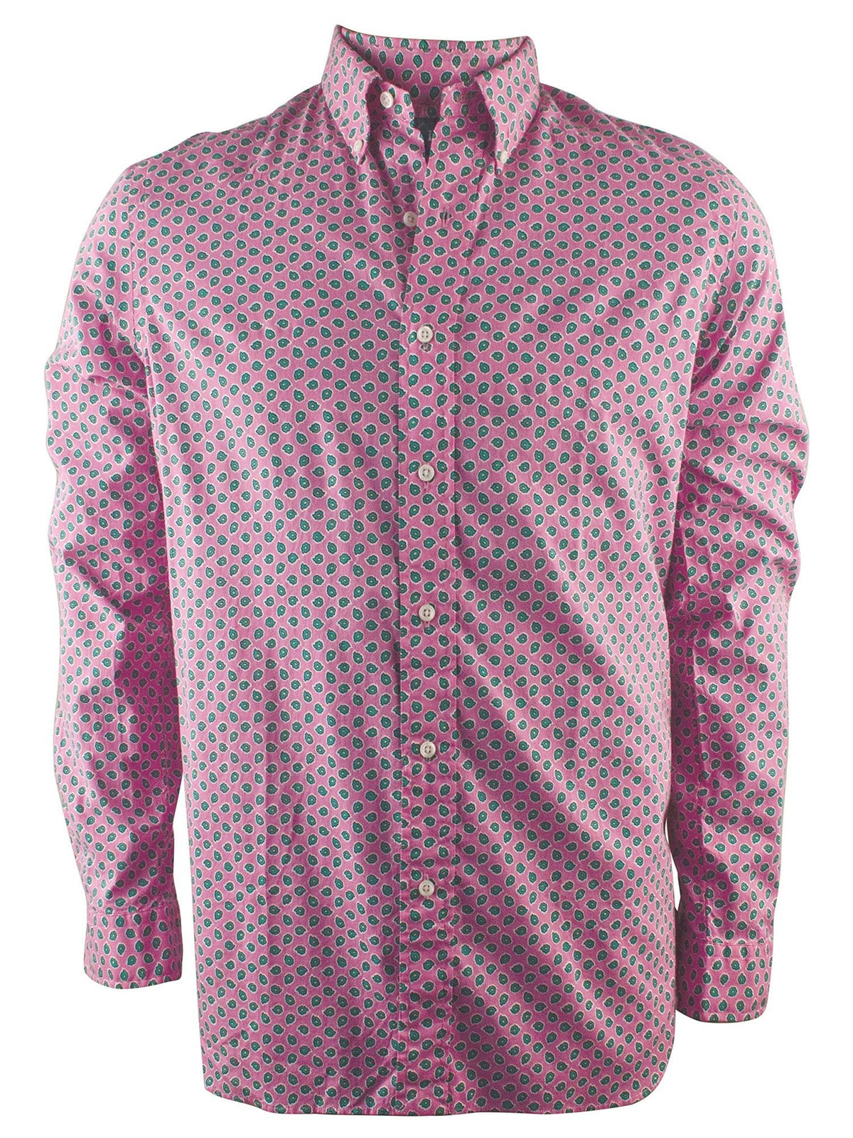 Ralph Lauren olo Men's Paisley Neats Mercer Sport Shirt (Large) Pink
