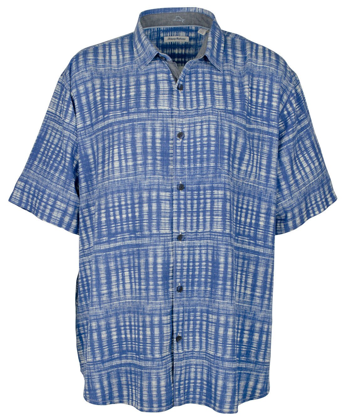 Tommy Bahama Men's Big & Tall Daybreak Batik Silk Short Sleeve Shirt Nvy 4XLB